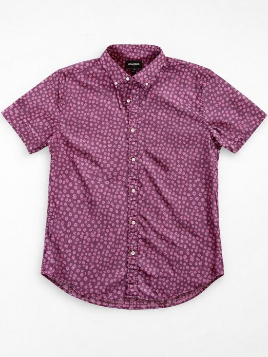 Bonobos Other - Bonobos Pineapple Print Shirt Men’s XL Slim Fit Burgundy Pink Tropical Button